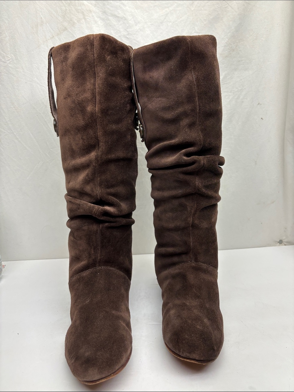 Brown Suede Slouch Knee-High Women's Boots, SZ 6.5
